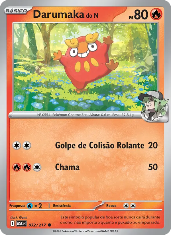 Carta Darumaka do N, número 032/217 da coleção Heróis Excelsos