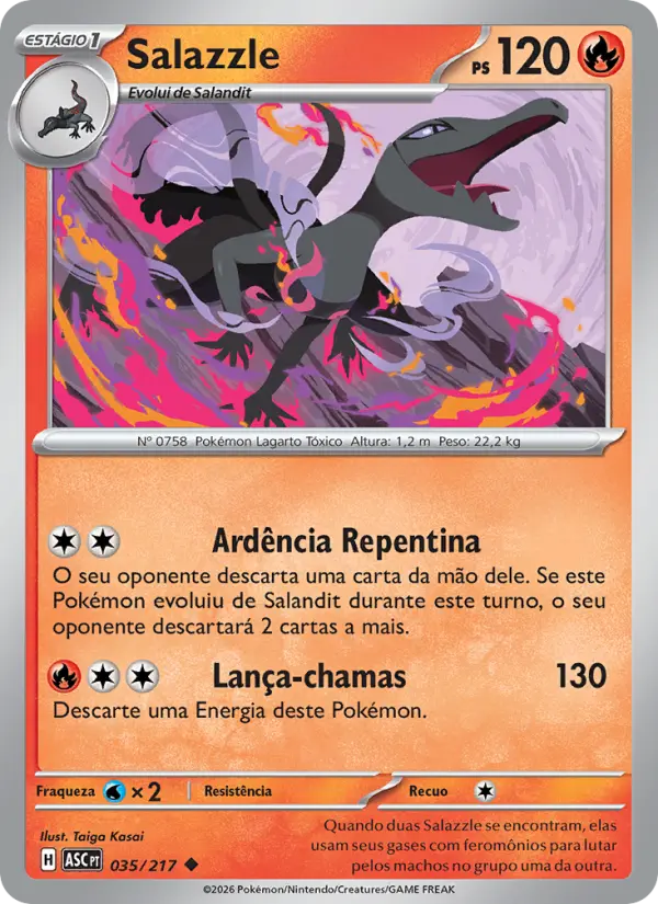 Carta Salazzle, número 035/217 da coleção Heróis Excelsos