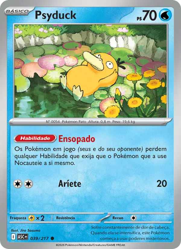 Carta Psyduck, número 039/217 da coleção Heróis Excelsos