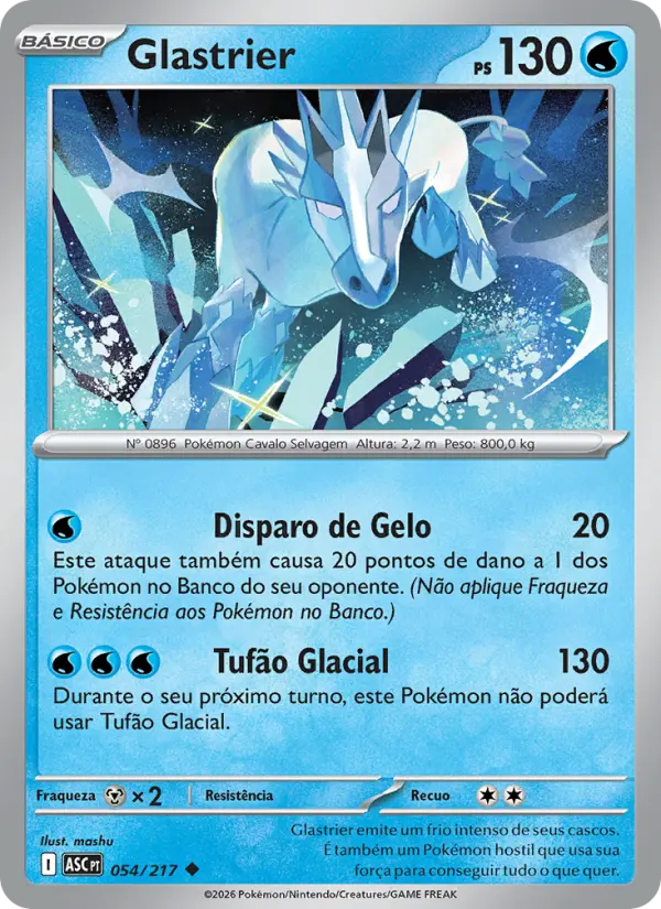 Carta Glastrier, número 054/217 da coleção Heróis Excelsos