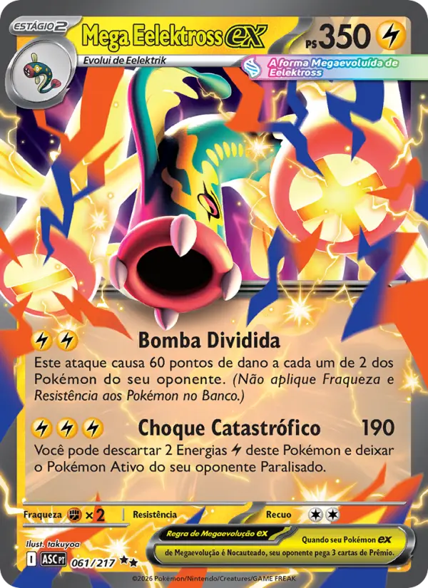 Carta Mega Eelektross ex, número 061/217 da coleção Heróis Excelsos