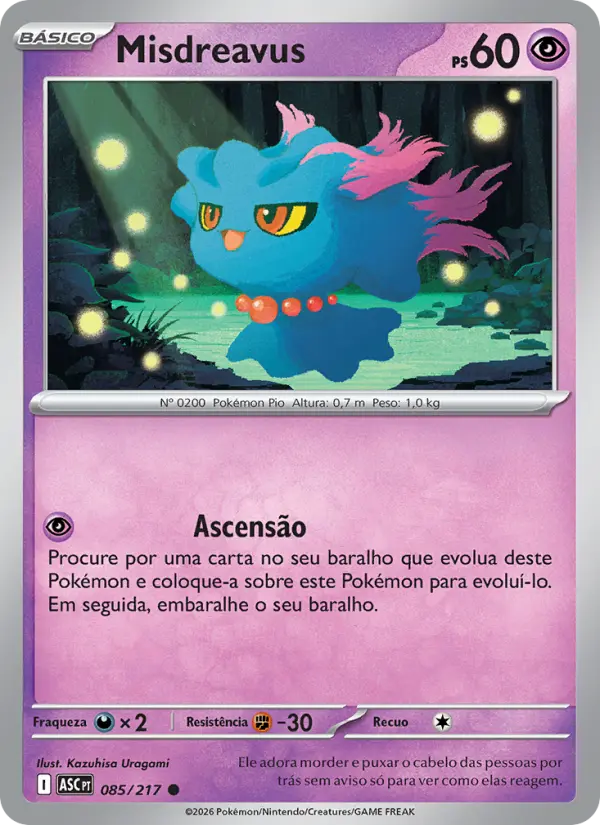 Carta Misdreavus, número 085/217 da coleção Heróis Excelsos