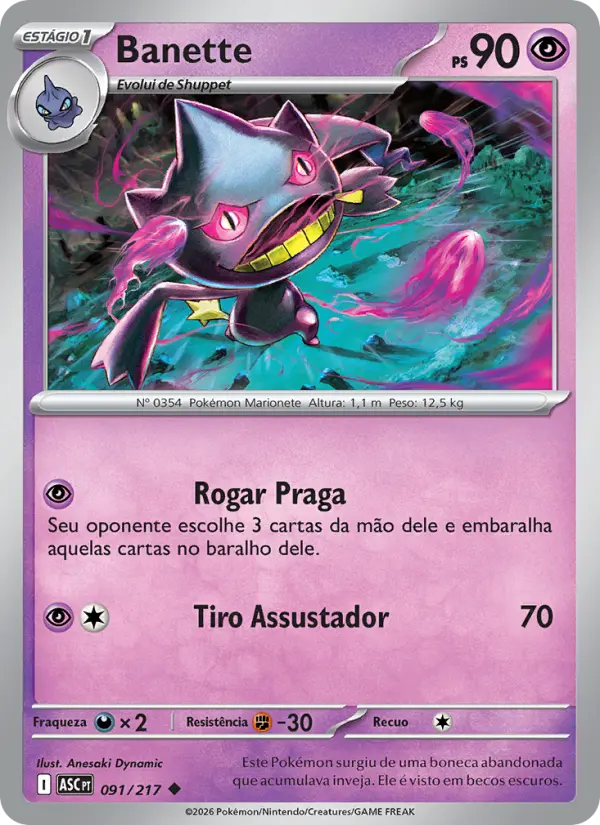 Carta Banette, número 091/217 da coleção Heróis Excelsos