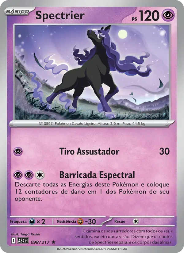 Carta Spectrier, número 098/217 da coleção Heróis Excelsos