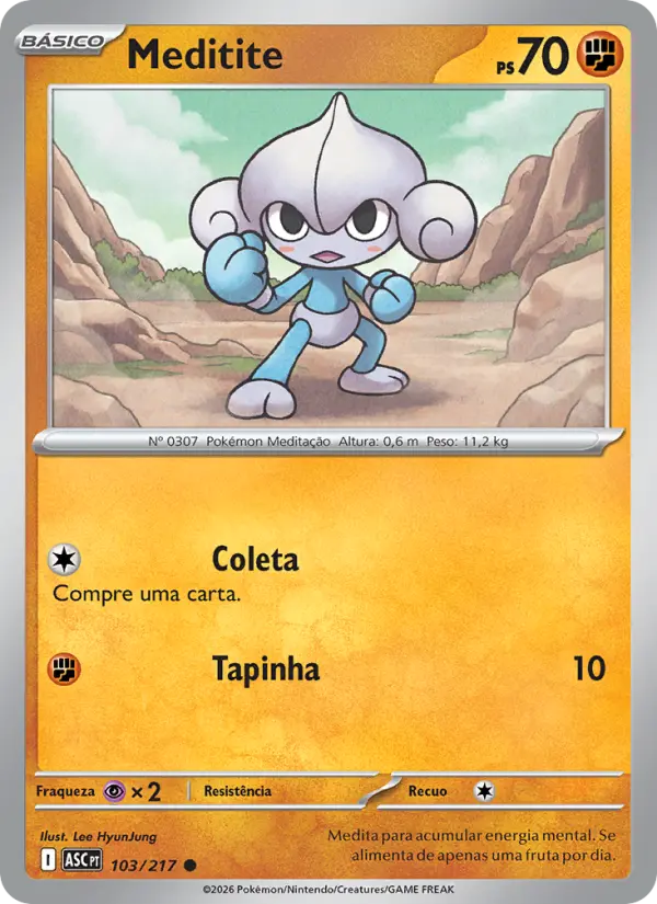 Carta Meditite, número 103/217 da coleção Heróis Excelsos