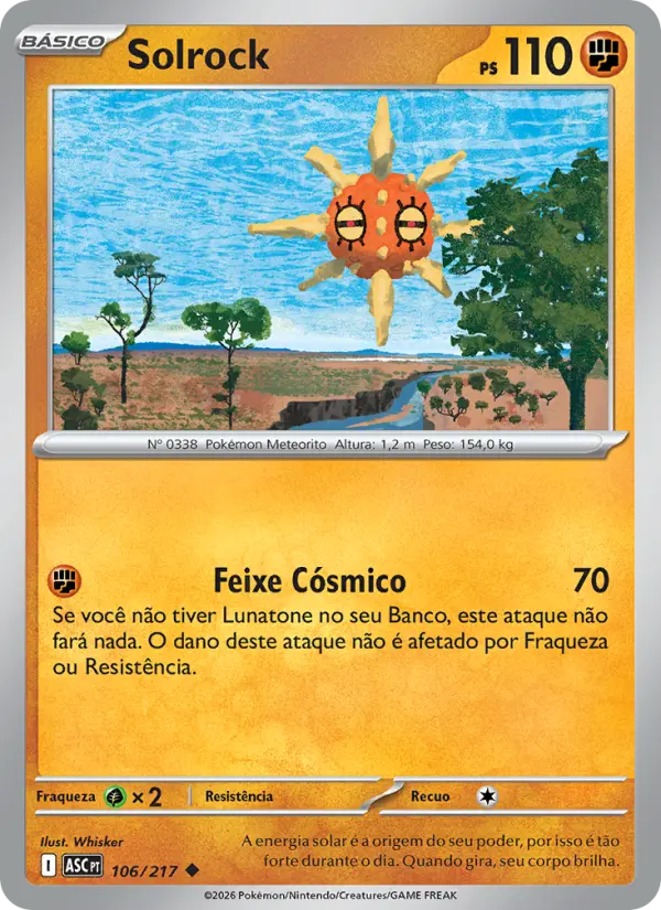 Carta Solrock, número 106/217 da coleção Heróis Excelsos