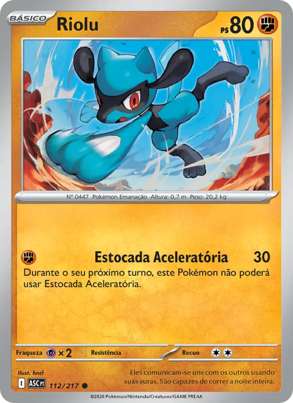 Carta Riolu, número 112/217 da coleção Heróis Excelsos