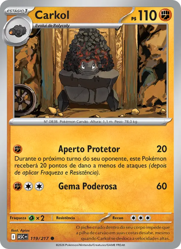 Carta Carkol, número 119/217 da coleção Heróis Excelsos