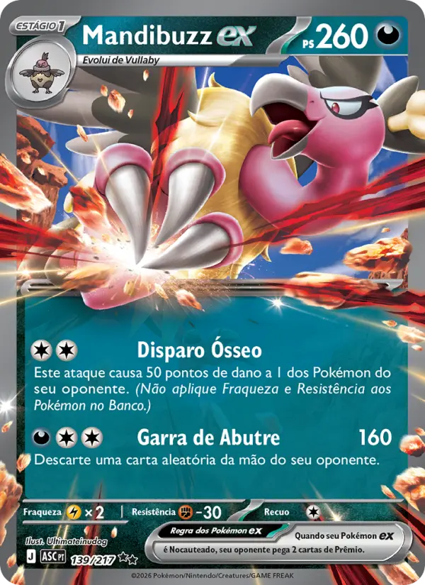 Carta Mandibuzz ex, número 139/217 da coleção Heróis Excelsos
