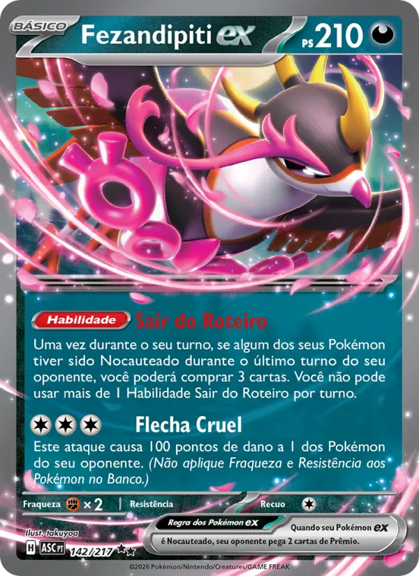 Carta Fezandipiti ex, número 142/217 da coleção Heróis Excelsos