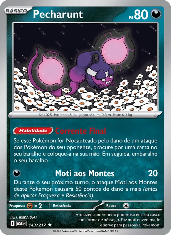 Carta Pecharunt, número 143/217 da coleção Heróis Excelsos