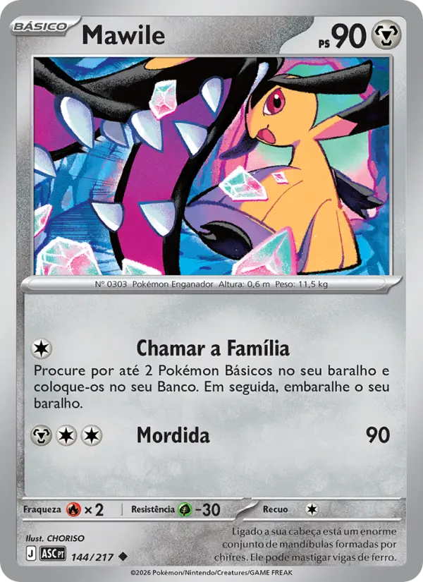 Carta Mawile, número 144/217 da coleção Heróis Excelsos