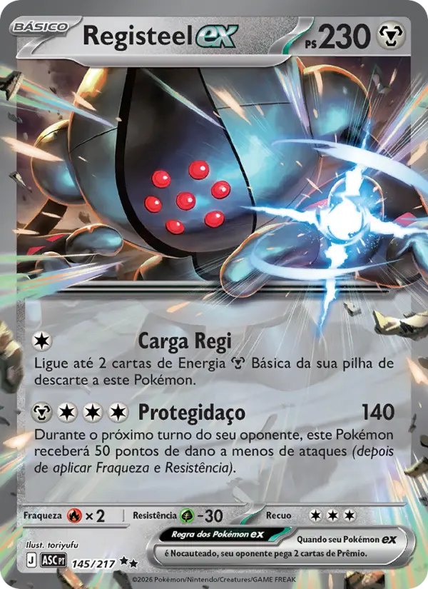 Carta Registeel ex, número 145/217 da coleção Heróis Excelsos