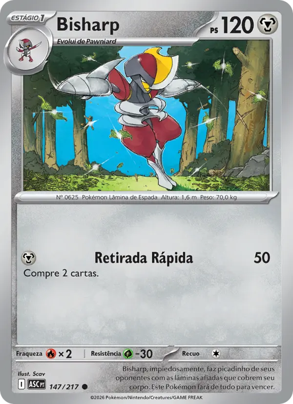 Carta Bisharp, número 147/217 da coleção Heróis Excelsos