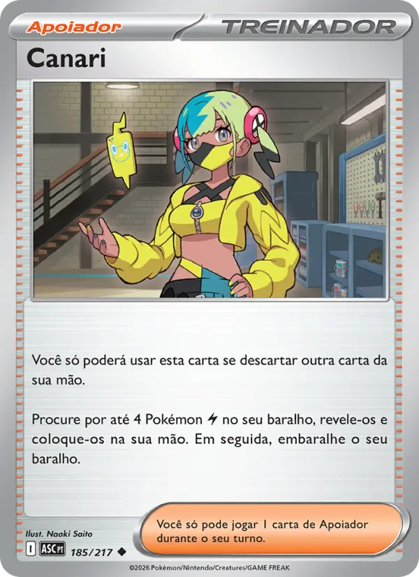 Carta Canari, número 185/217 da coleção Heróis Excelsos