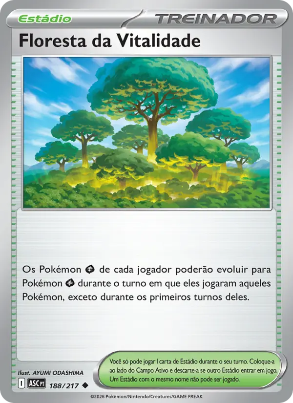 Carta Floresta da Vitalidade, número 188/217 da coleção Heróis Excelsos