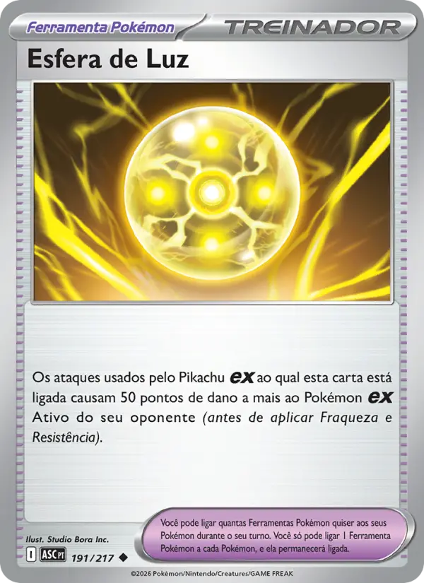 Carta Esfera de Luz, número 191/217 da coleção Heróis Excelsos