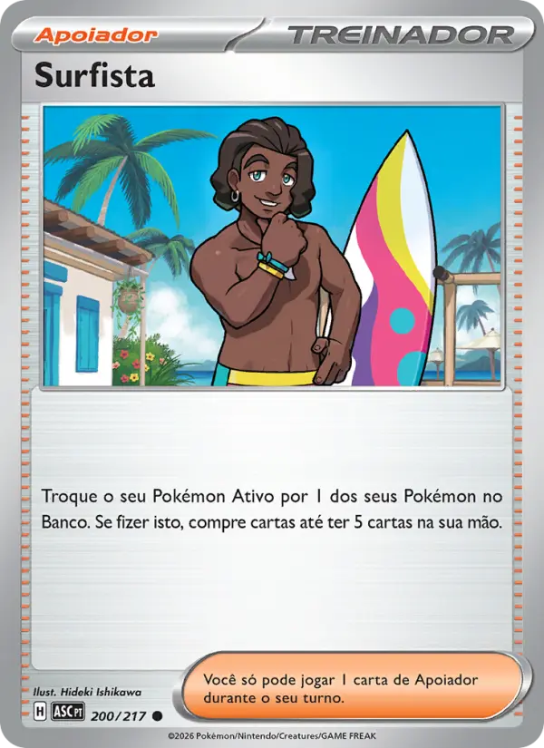 Carta Surfista, número 200/217 da coleção Heróis Excelsos
