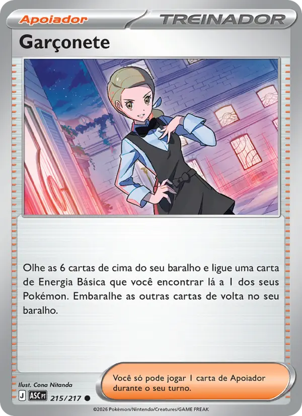 Carta Garçonete, número 215/217 da coleção Heróis Excelsos
