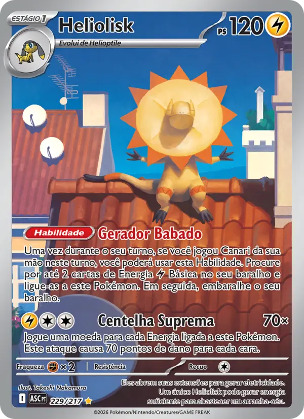 Carta Heliolisk, número 229/217 da coleção Heróis Excelsos