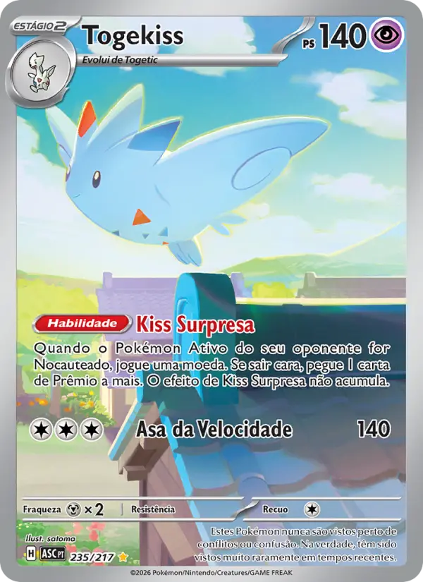 Carta Togekiss, número 235/217 da coleção Heróis Excelsos