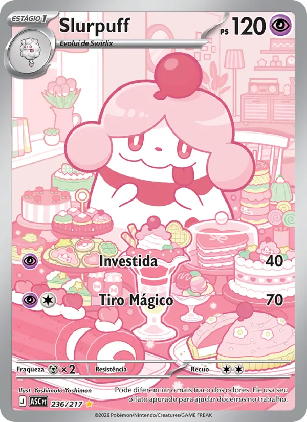 Carta Slurpuff, número 236/217 da coleção Heróis Excelsos