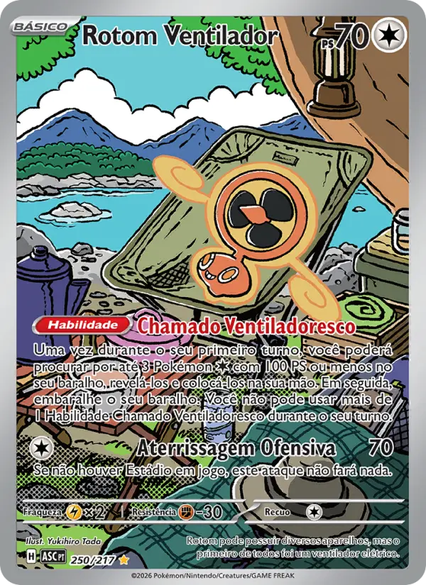 Carta Rotom Ventilador, número 250/217 da coleção Heróis Excelsos