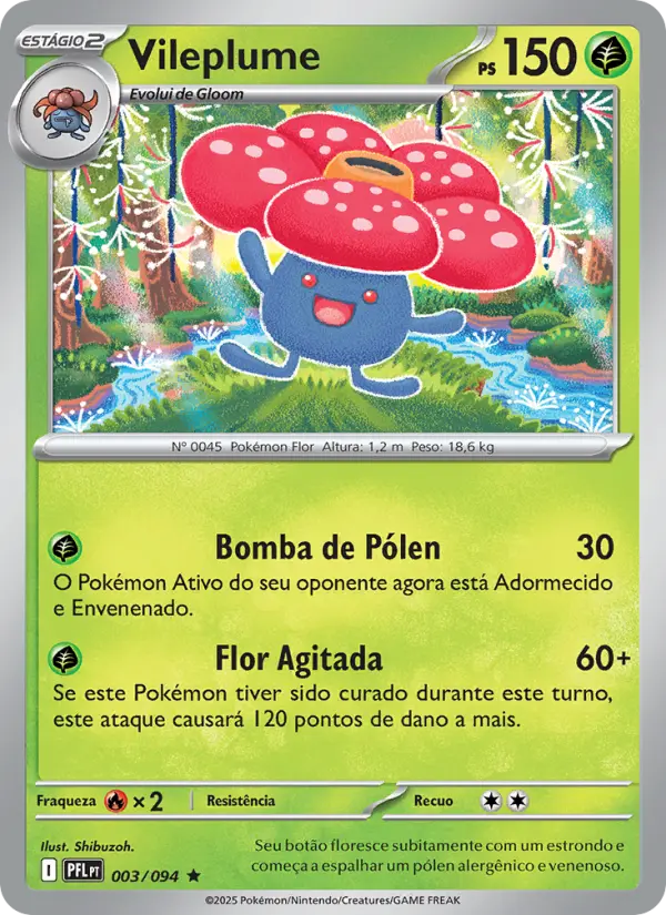 Carta Vileplume, número 003/94 da coleção Fogo Fantasmagórico
