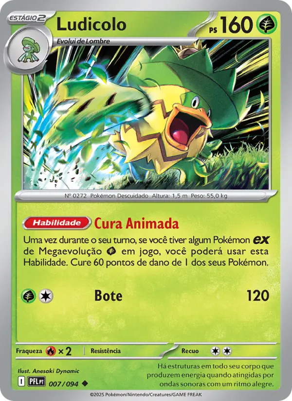 Carta Ludicolo, número 007/94 da coleção Fogo Fantasmagórico