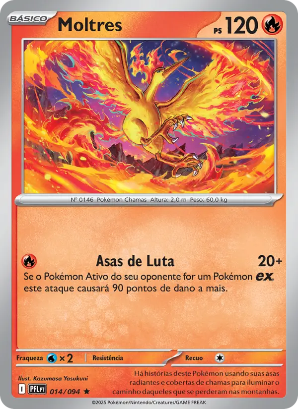 Carta Moltres, número 014/94 da coleção Fogo Fantasmagórico