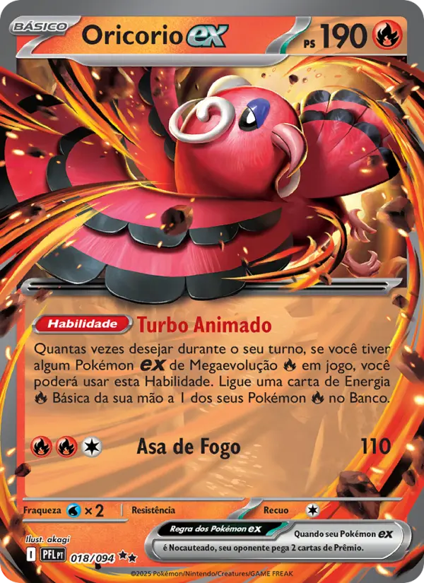 Carta Oricorio ex, número 018/94 da coleção Fogo Fantasmagórico