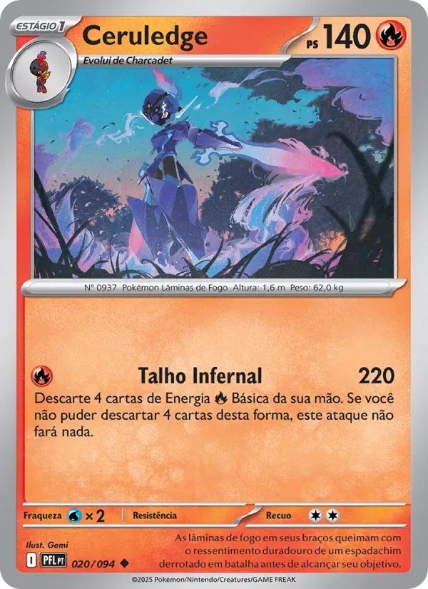 Carta Ceruledge, número 020/94 da coleção Fogo Fantasmagórico