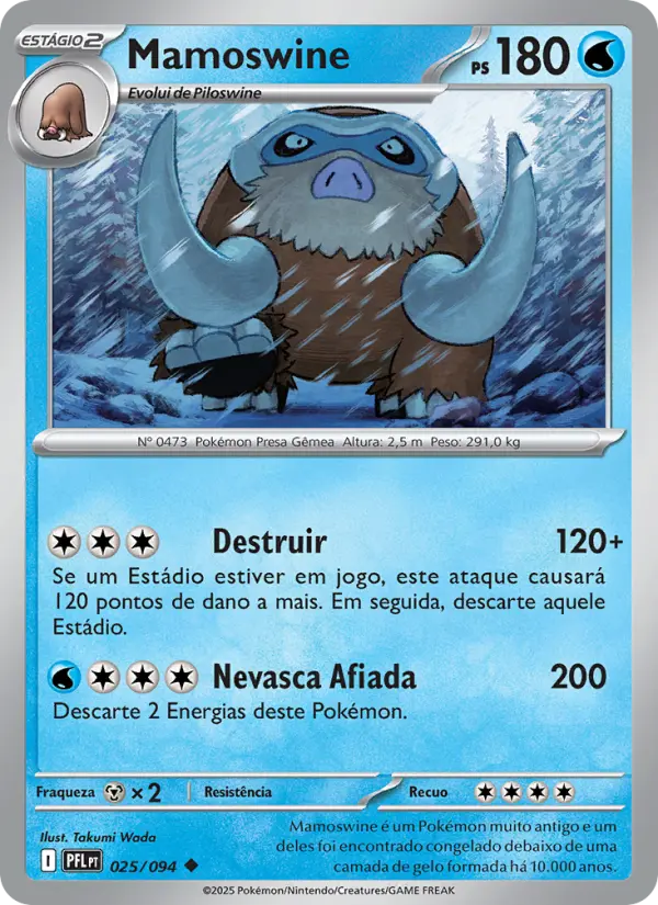 Carta Mamoswine, número 025/94 da coleção Fogo Fantasmagórico