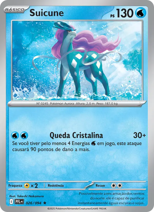 Carta Suicune, número 026/94 da coleção Fogo Fantasmagórico