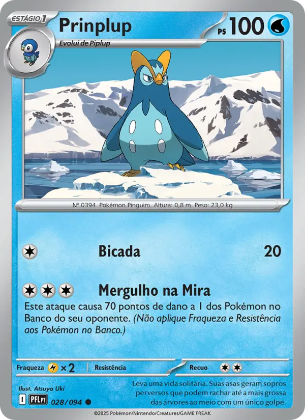 Carta Prinplup, número 028/94 da coleção Fogo Fantasmagórico