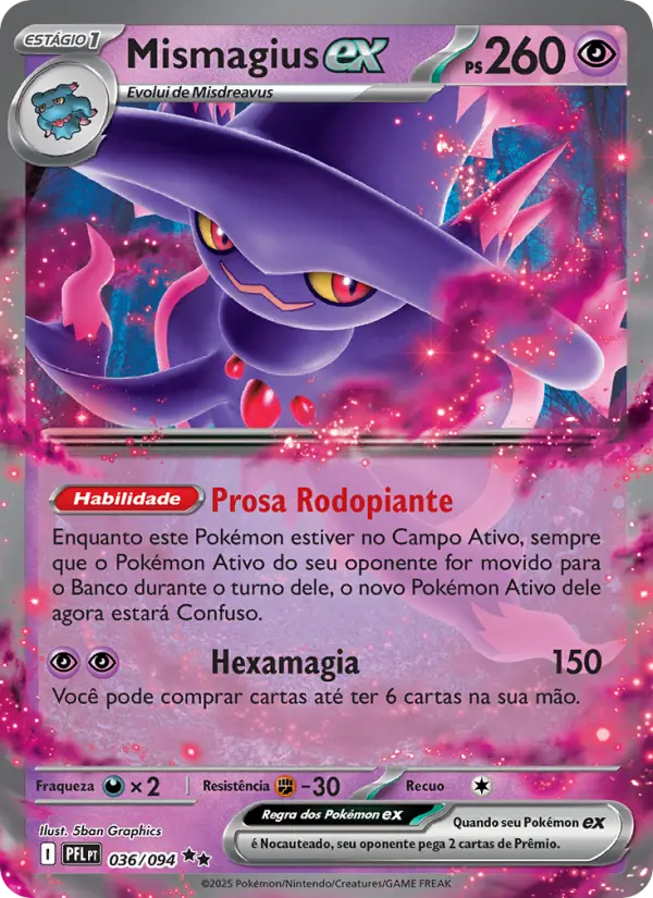 Carta Mismagius ex, número 036/94 da coleção Fogo Fantasmagórico
