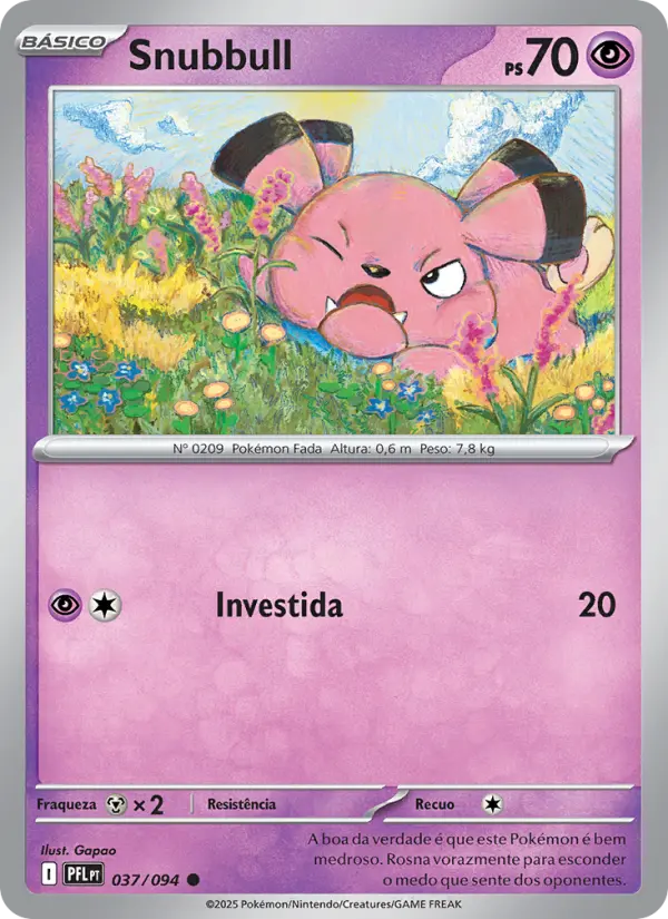 Carta Snubbull, número 037/94 da coleção Fogo Fantasmagórico