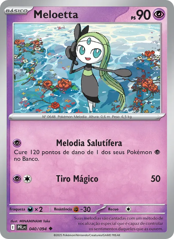 Carta Meloetta, número 040/94 da coleção Fogo Fantasmagórico