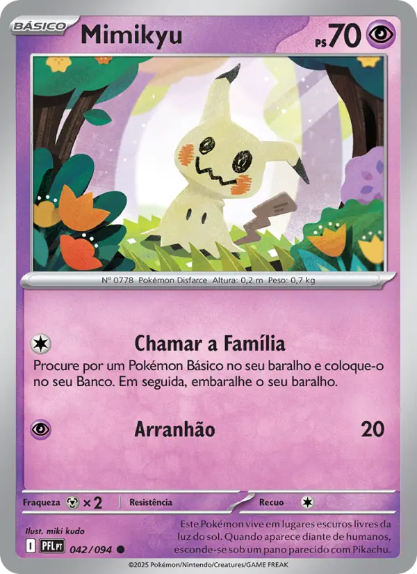 Carta Mimikyu, número 042/94 da coleção Fogo Fantasmagórico