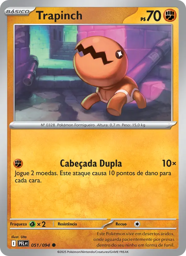 Carta Trapinch, número 051/94 da coleção Fogo Fantasmagórico