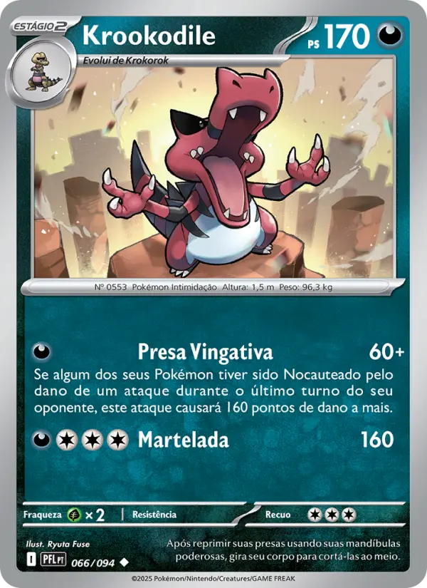 Carta Krookodile, número 066/94 da coleção Fogo Fantasmagórico