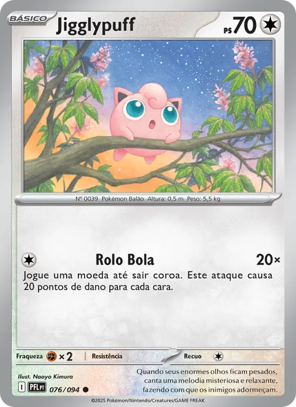 Carta Jigglypuff, número 076/94 da coleção Fogo Fantasmagórico