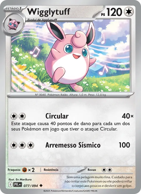 Carta Wigglytuff, número 077/94 da coleção Fogo Fantasmagórico