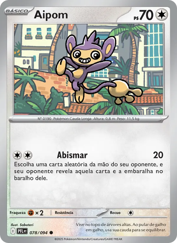 Carta Aipom, número 078/94 da coleção Fogo Fantasmagórico
