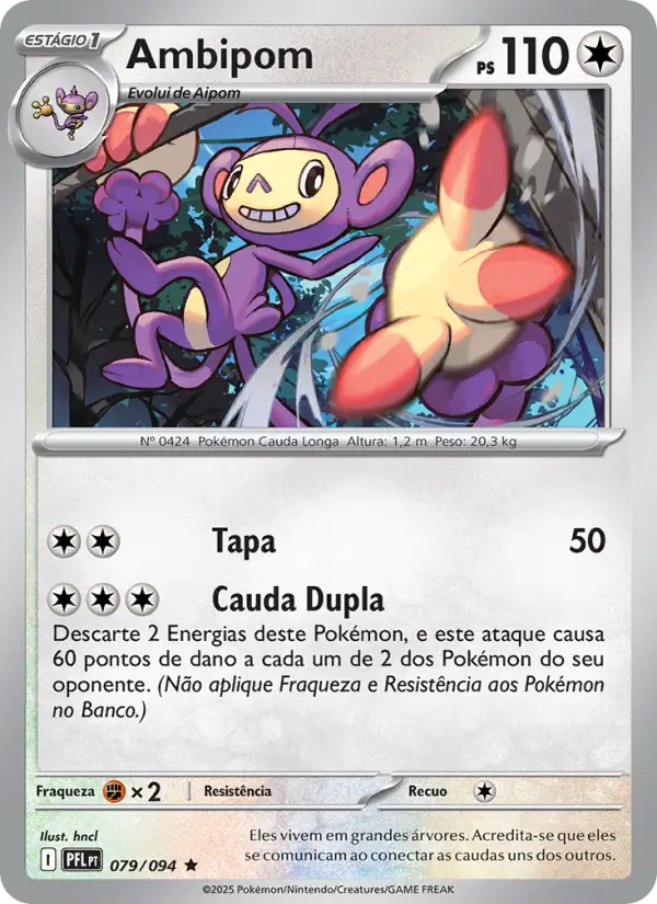 Carta Ambipom, número 079/94 da coleção Fogo Fantasmagórico
