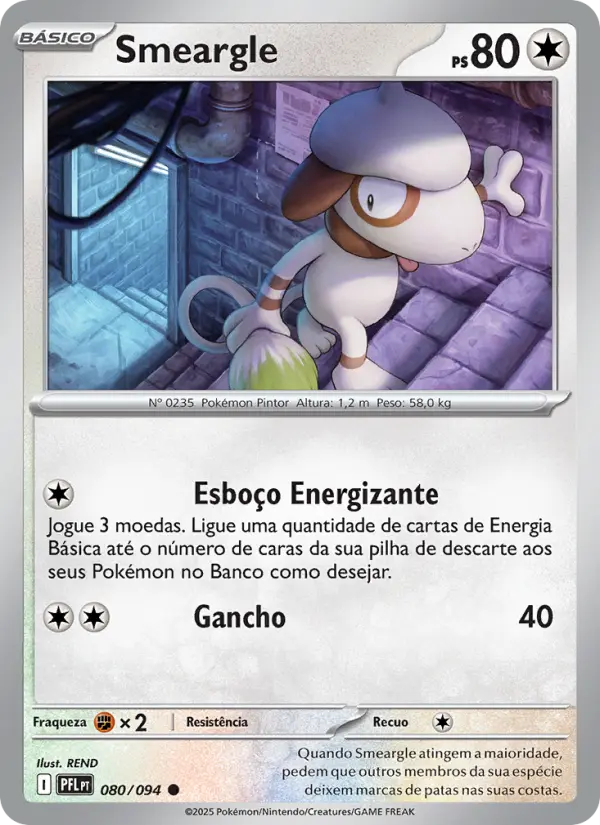 Carta Smeargle, número 080/94 da coleção Fogo Fantasmagórico