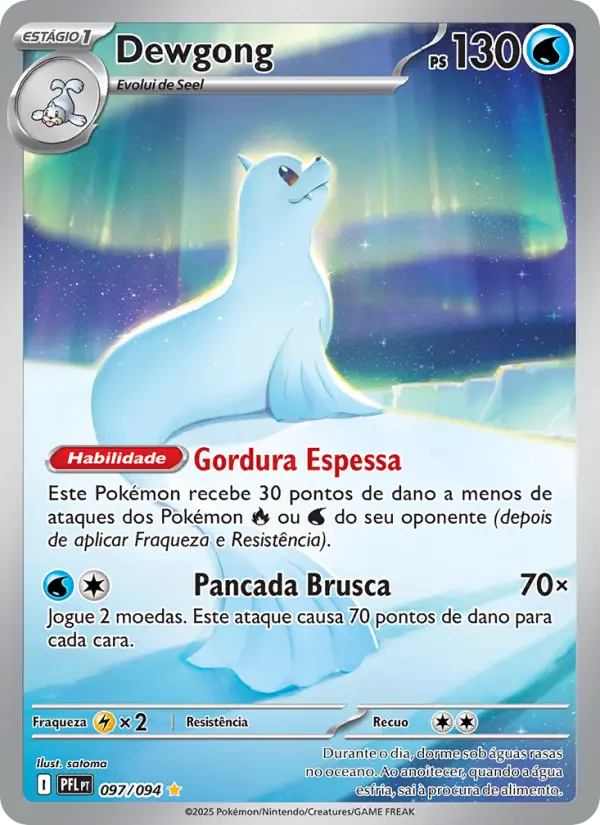 Carta Dewgong, número 097/94 da coleção Fogo Fantasmagórico