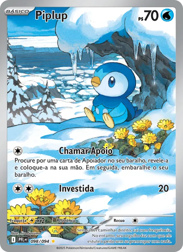 Carta Piplup, número 098/94 da coleção Fogo Fantasmagórico