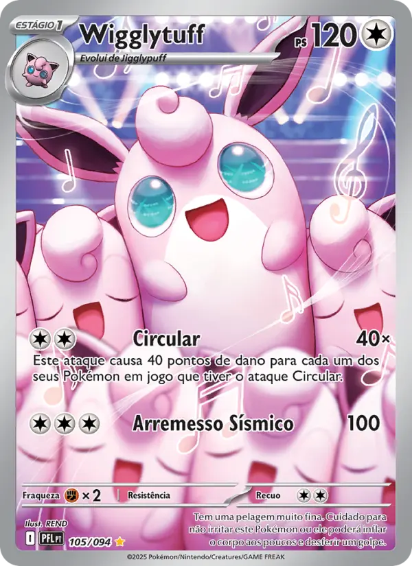 Carta Wigglytuff, número 105/94 da coleção Fogo Fantasmagórico