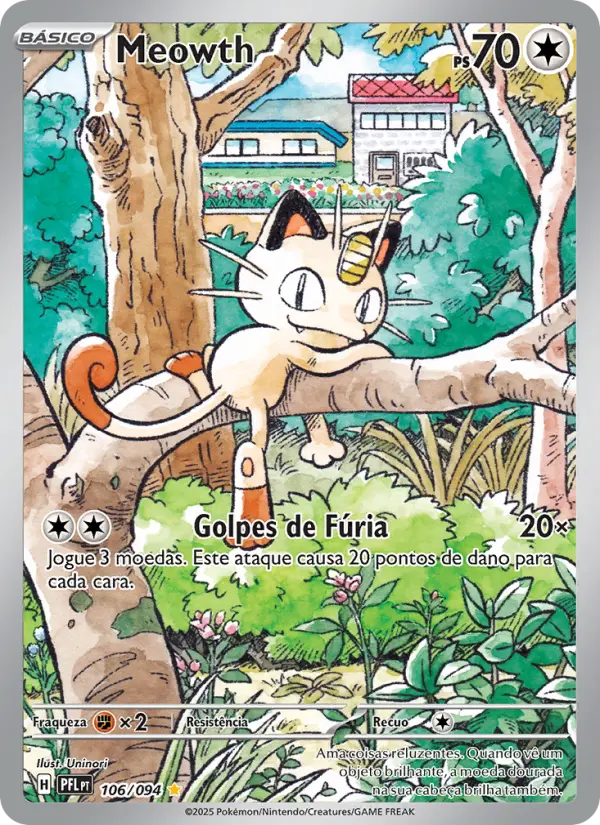 Carta Meowth, número 106/94 da coleção Fogo Fantasmagórico